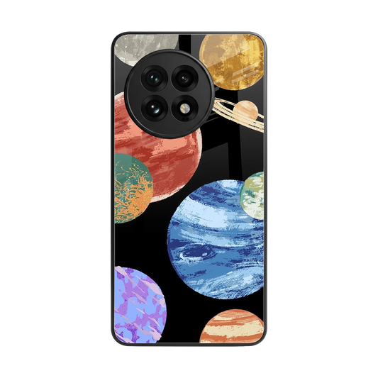 Planet Parade back phone cover | glass case for oneplus 13r