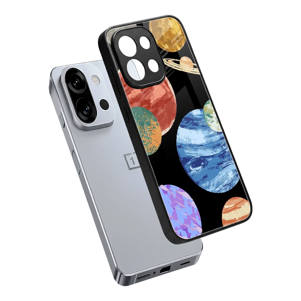 Planet Parade sleek oneplus 13s cover with tempered glass back and TPU edges