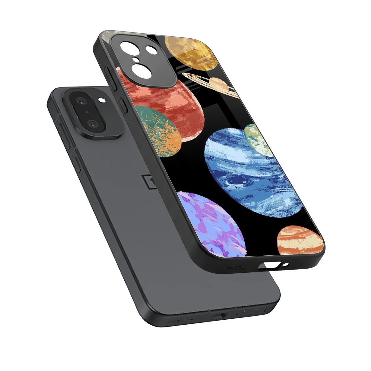 Planet Parade sleek oneplus 15r cover with tempered glass back and TPU edges