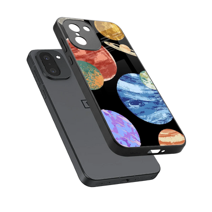 Planet Parade sleek oneplus 15r cover with tempered glass back and TPU edges