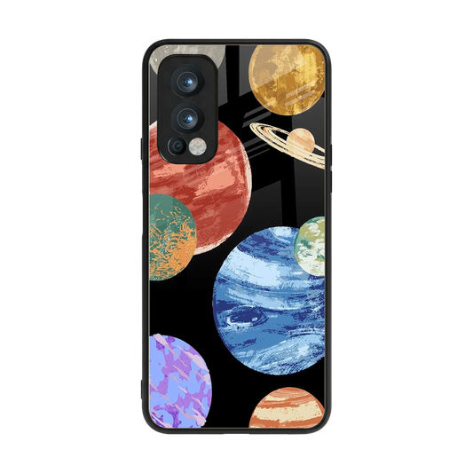 Planet Parade back phone cover | glass case for oneplus nord 2