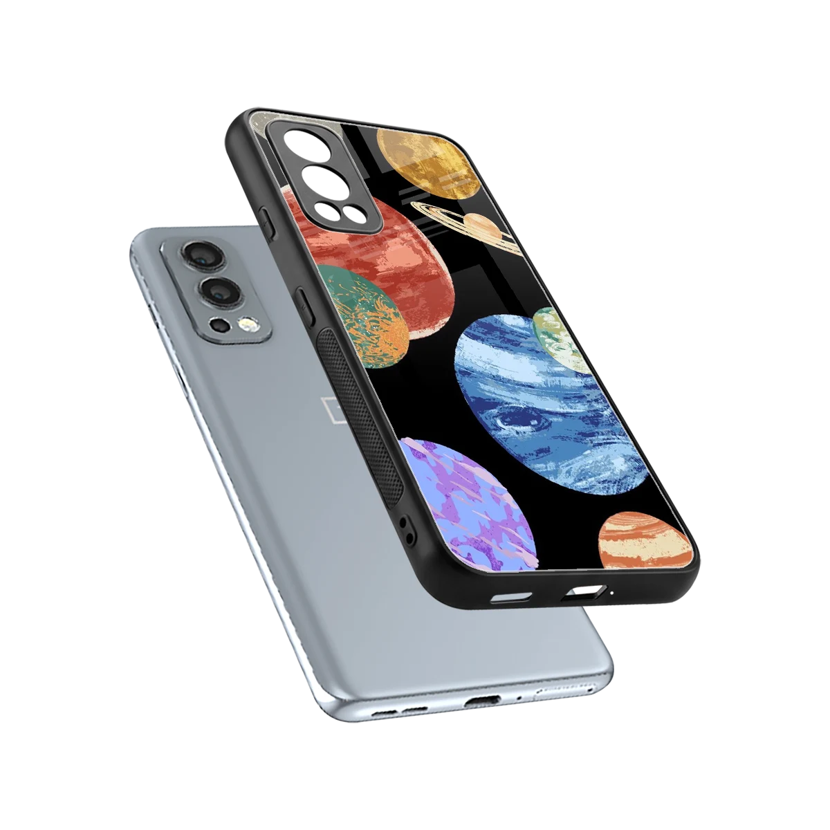 Planet Parade sleek oneplus nord 2 cover with tempered glass back and TPU edges