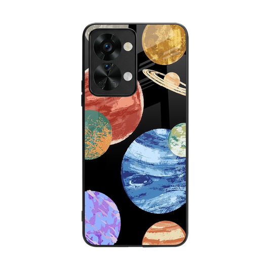 Planet Parade back phone cover | glass case for oneplus nord 2t