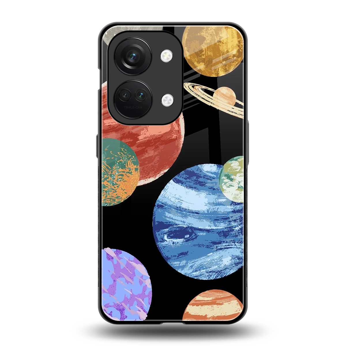 Planet Parade back phone cover | glass case for oneplus nord 3