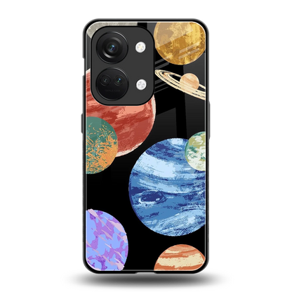 Planet Parade back phone cover | glass case for oneplus nord 3