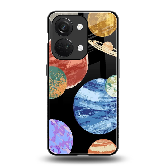 Planet Parade back phone cover | glass case for oneplus nord 3