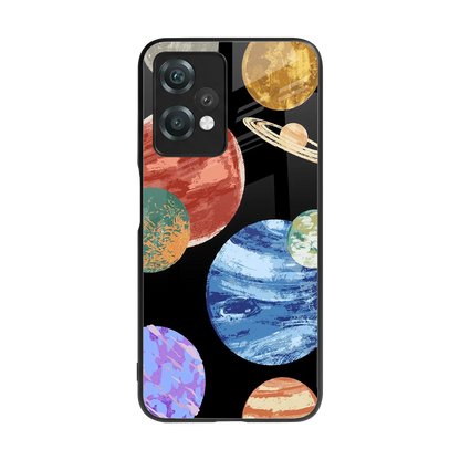 Planet Parade back phone cover | glass case for oneplus nord ce 2 lite