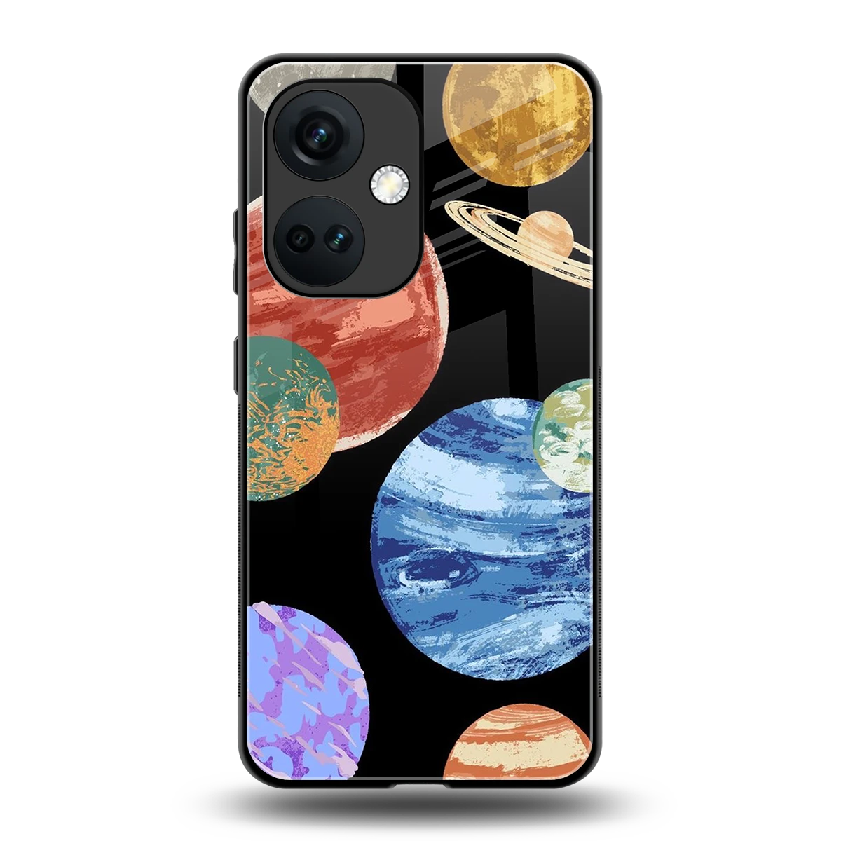 Planet Parade back phone cover | glass case for oneplus nord ce 3