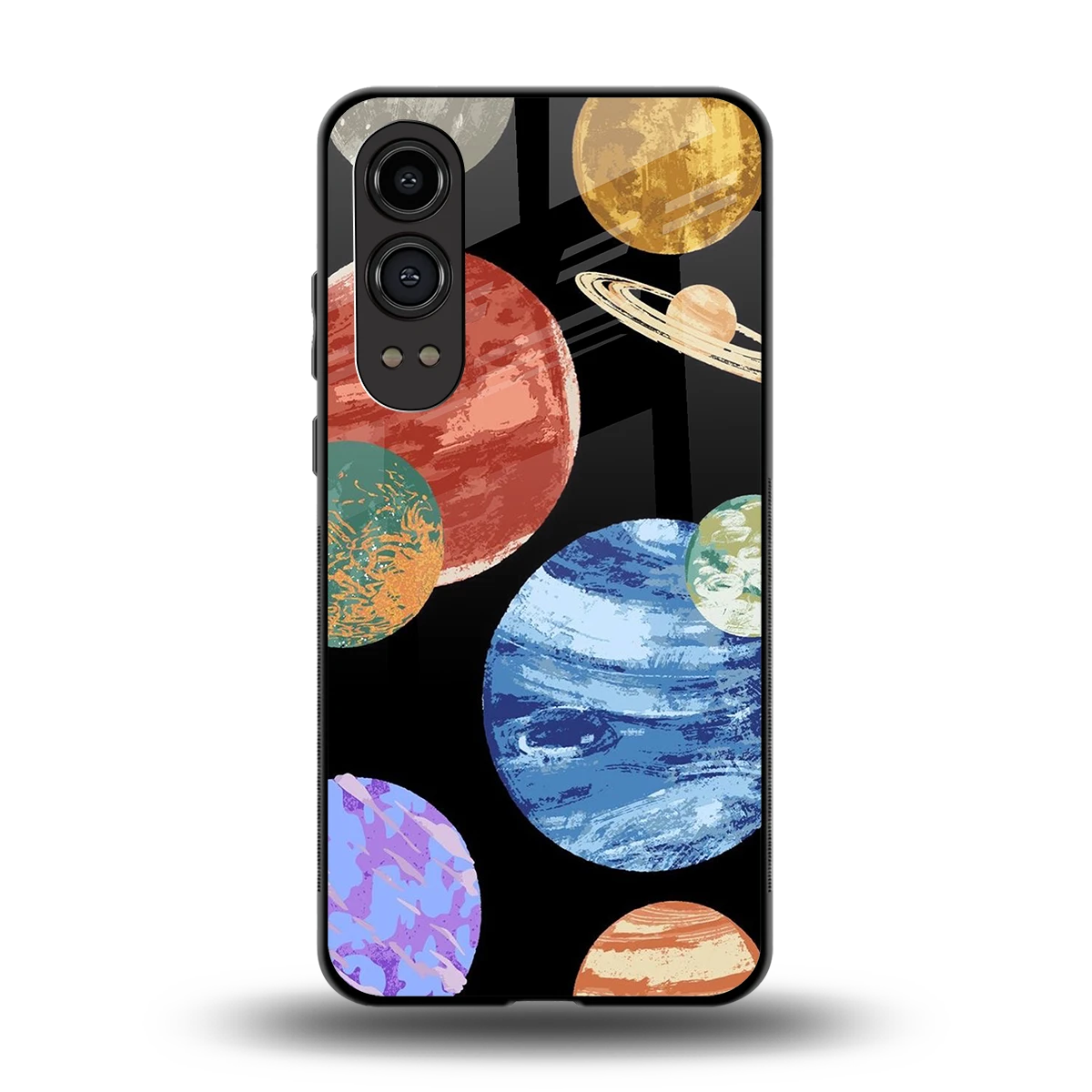 Planet Parade back phone cover | glass case for oneplus nord ce 4 lite
