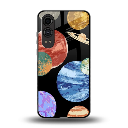 Planet Parade back phone cover | glass case for oneplus nord ce 4 lite