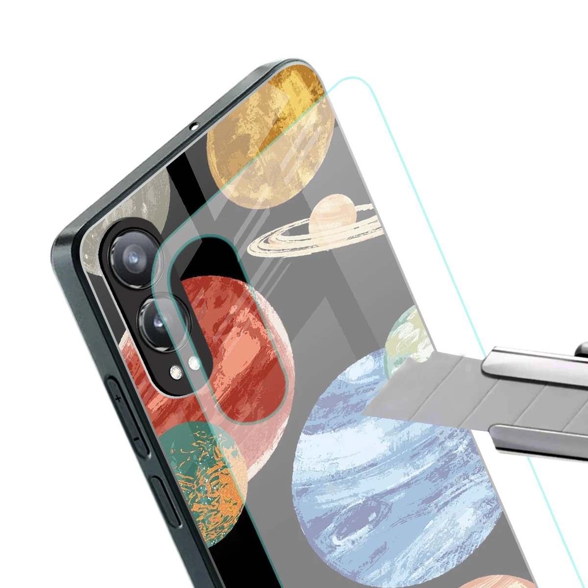 Planet Parade stylish phone case for oneplus nord ce 4 lite | glossy glass and slim fit