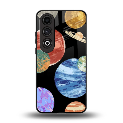 Planet Parade back phone cover | glass case for oneplus nord ce 4
