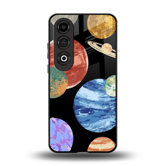 Planet Parade back phone cover | glass case for oneplus nord ce 4