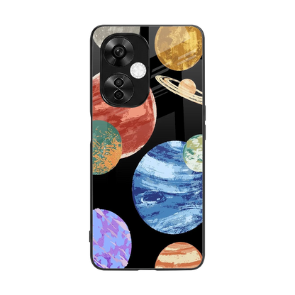 Planet Parade back phone cover | glass case for oneplus nord ce 3 lite