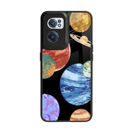 Planet Parade back phone cover | glass case for oneplus nord ce 2