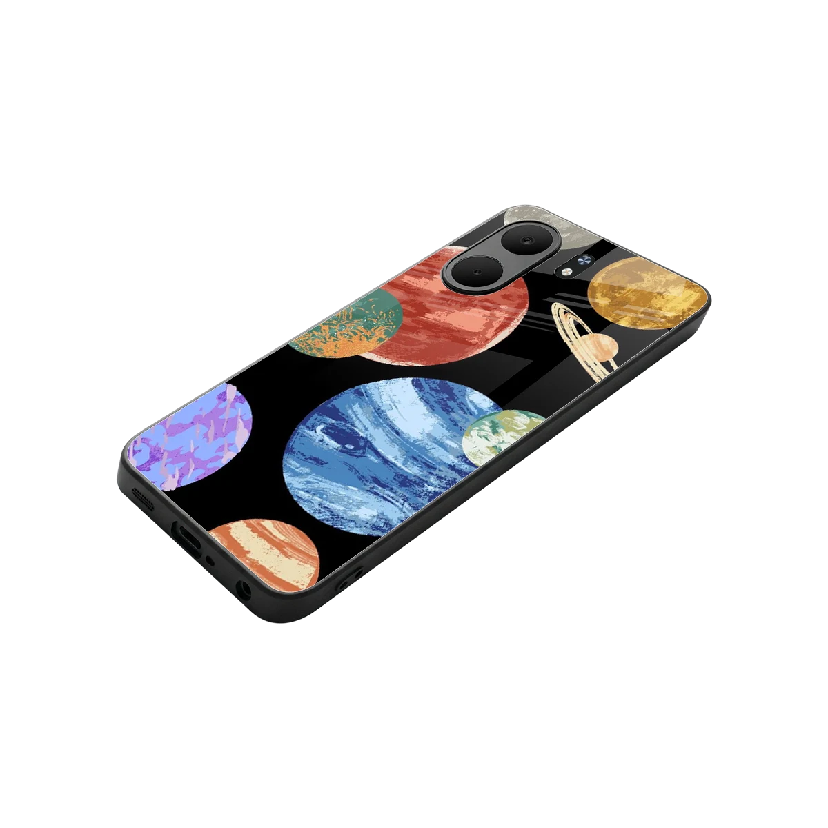Planet Parade stylish phone case for oppo a5x 5g | glossy glass and slim fit