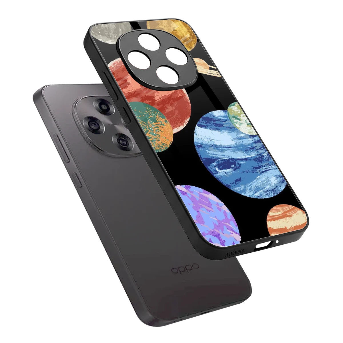 Planet Parade sleek oppo f31 pro 5g cover with tempered glass back and TPU edges