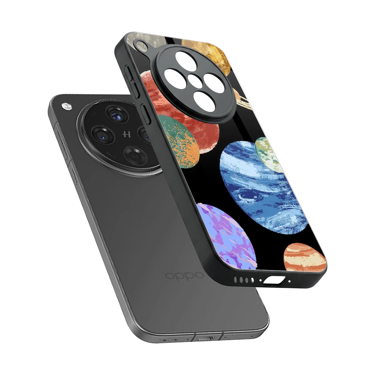 Planet Parade sleek oppo find x8 cover with tempered glass back and TPU edges