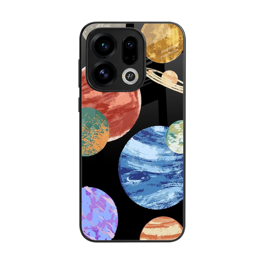 Planet Parade back phone cover | glass case for oppo find x9