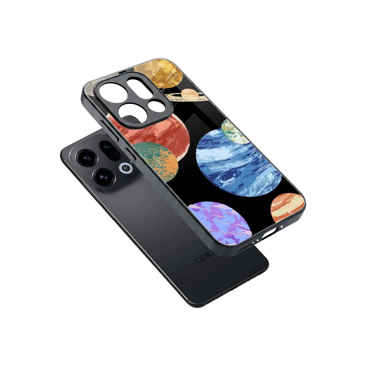 Planet Parade sleek oppo find x9 cover with tempered glass back and TPU edges