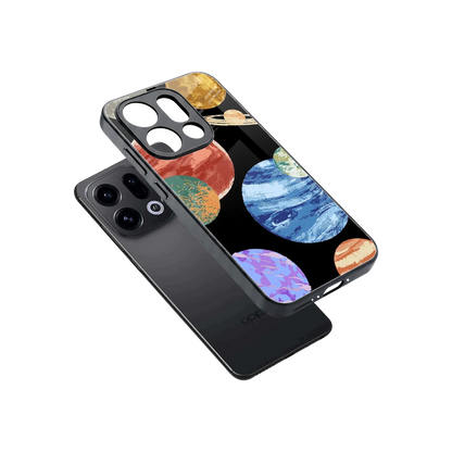 Planet Parade sleek oppo find x9 cover with tempered glass back and TPU edges