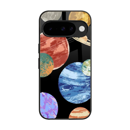 Planet Parade back phone cover | glass case for google pixel 10