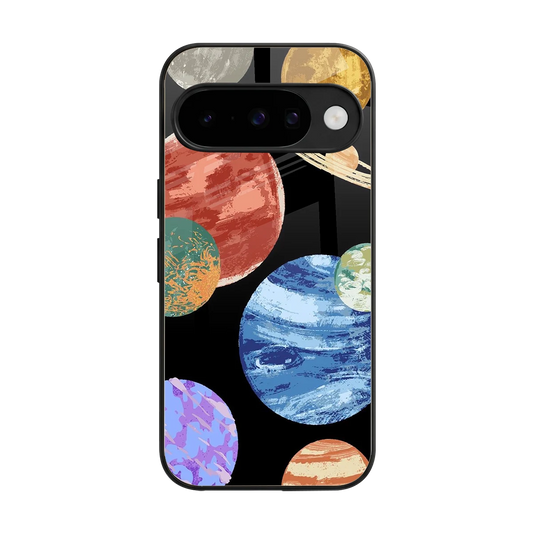 Planet Parade back phone cover | glass case for google pixel 10