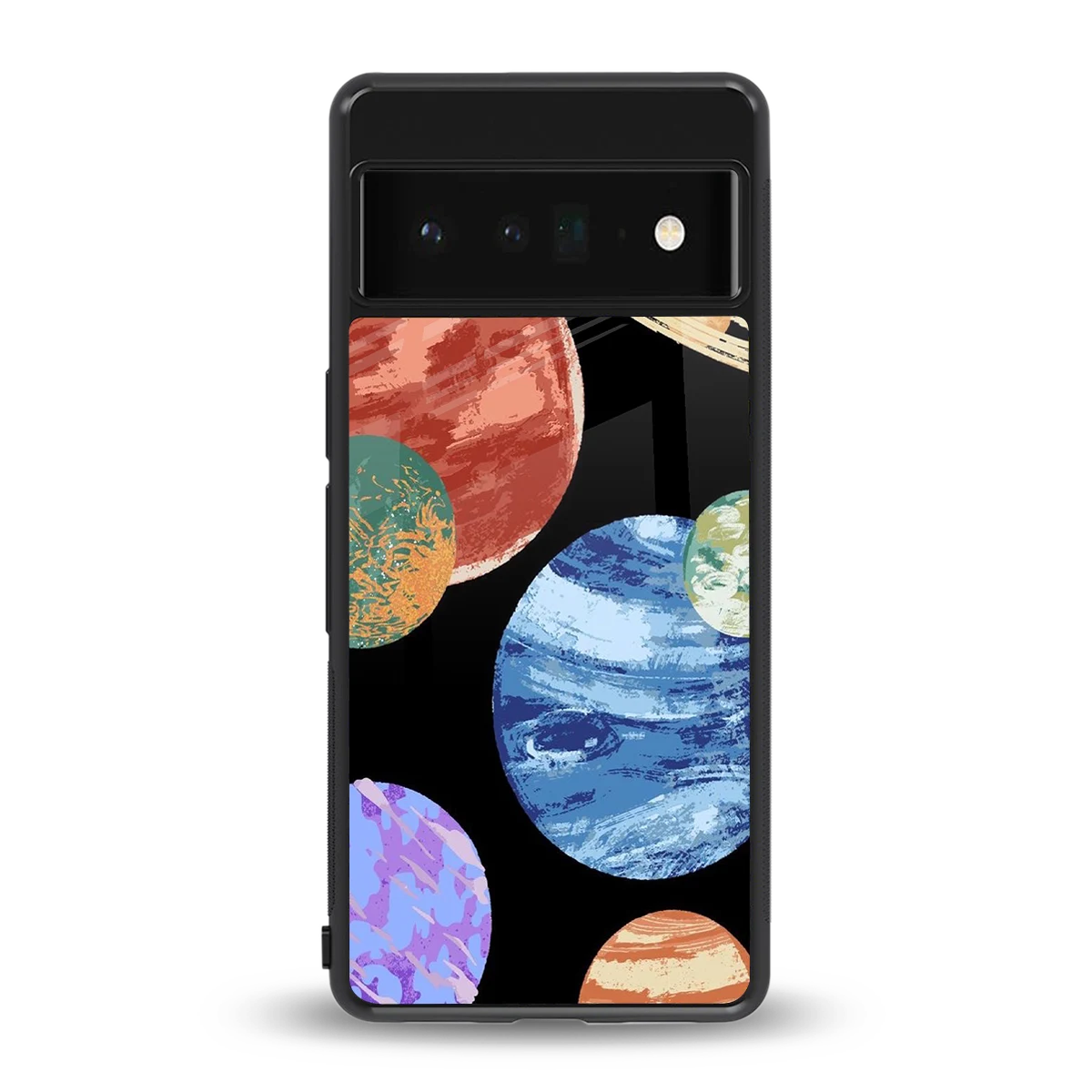 Planet Parade back phone cover | glass case for google pixel 6 pro