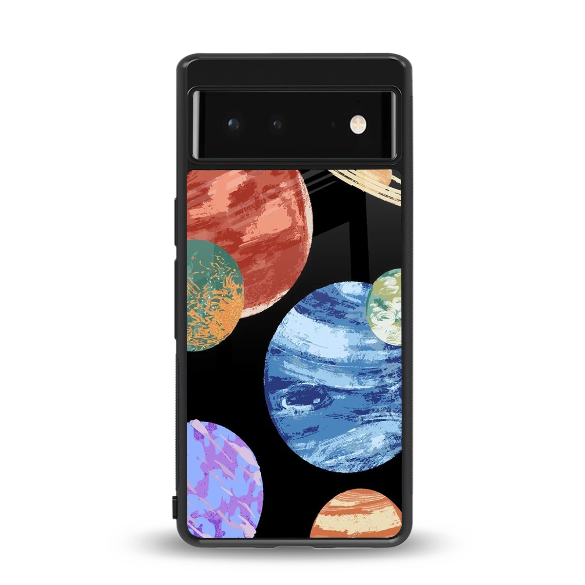 Planet Parade back phone cover | glass case for google pixel 6a