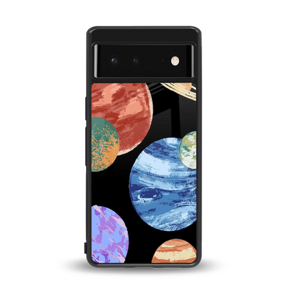 Planet Parade back phone cover | glass case for google pixel 6a