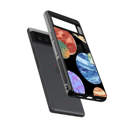Planet Parade sleek google pixel 6a cover with tempered glass back and TPU edges