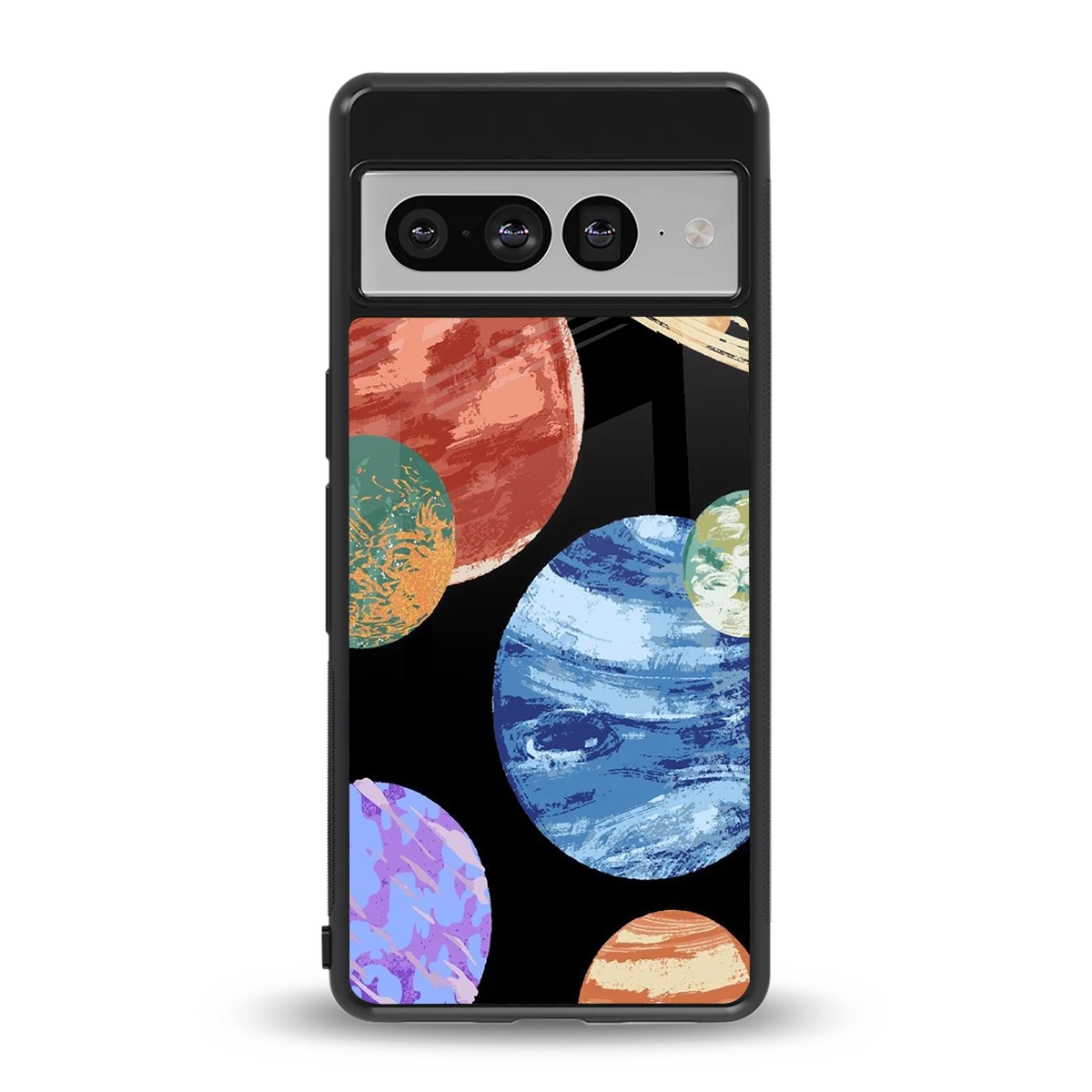 Planet Parade back phone cover | glass case for google pixel 7 pro