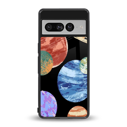 Planet Parade back phone cover | glass case for google pixel 7 pro