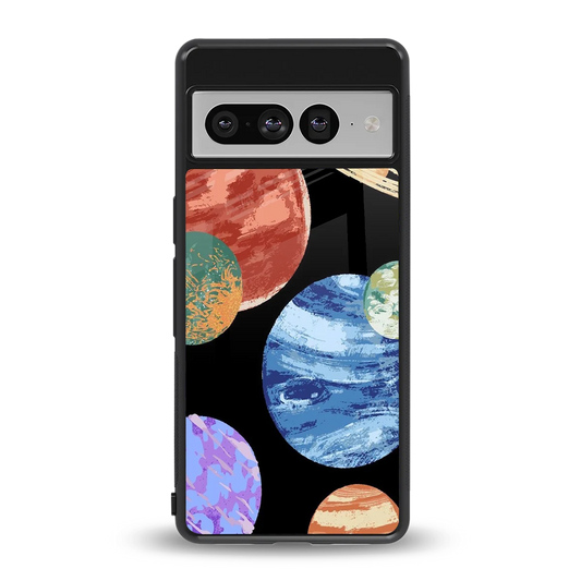 Planet Parade back phone cover | glass case for google pixel 7 pro