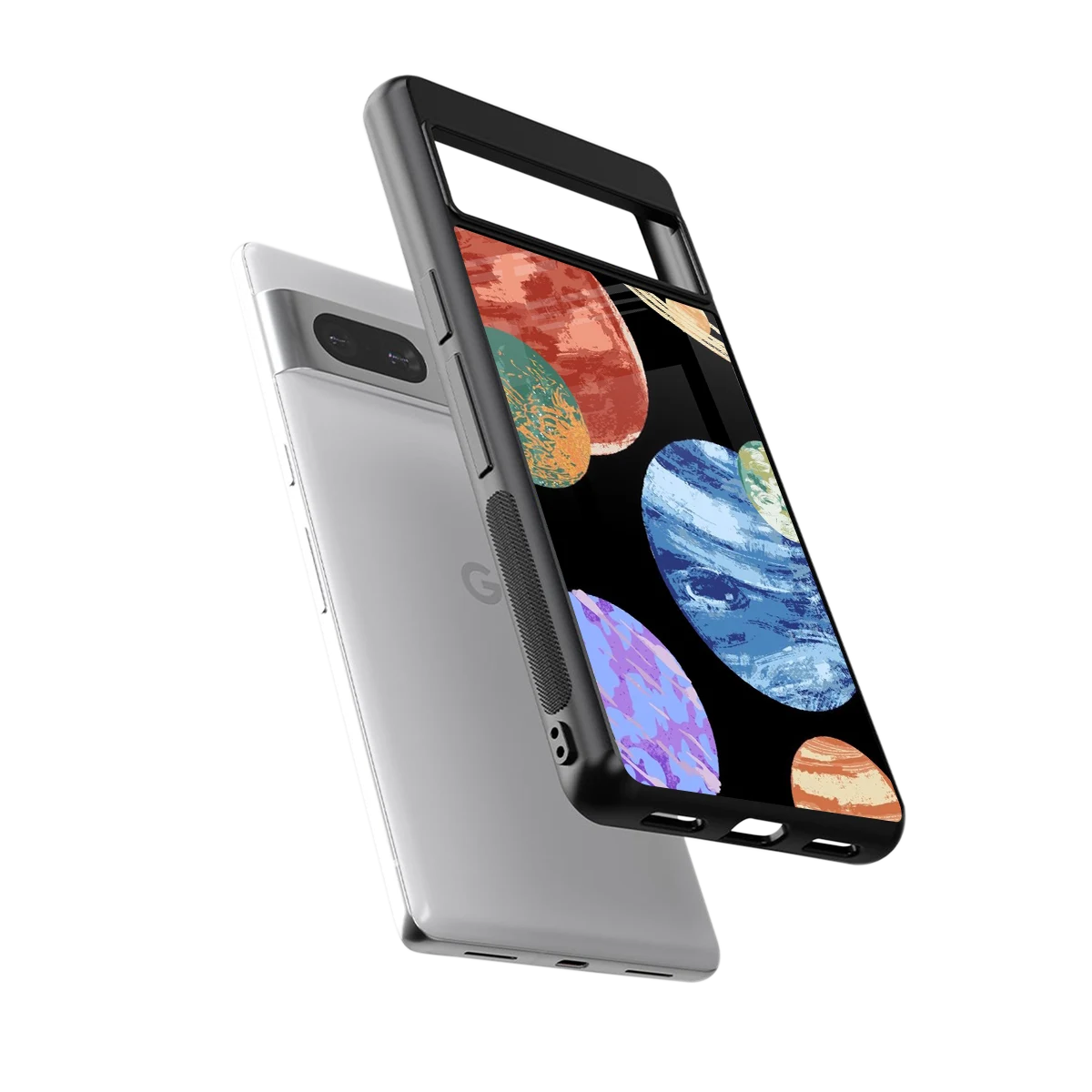Planet Parade sleek google pixel 7a cover with tempered glass back and TPU edges
