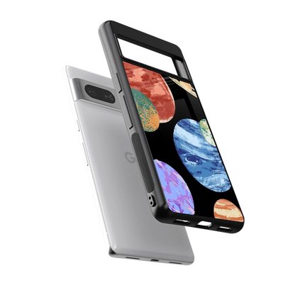 Planet Parade sleek google pixel 7a cover with tempered glass back and TPU edges
