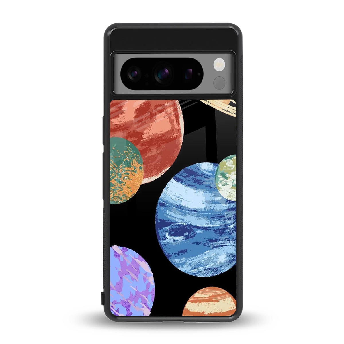 Planet Parade back phone cover | glass case for google pixel 8 pro