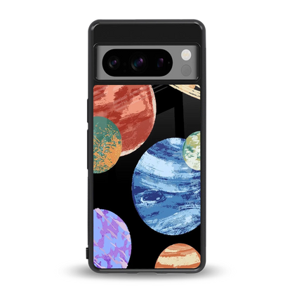 Planet Parade back phone cover | glass case for google pixel 8 pro
