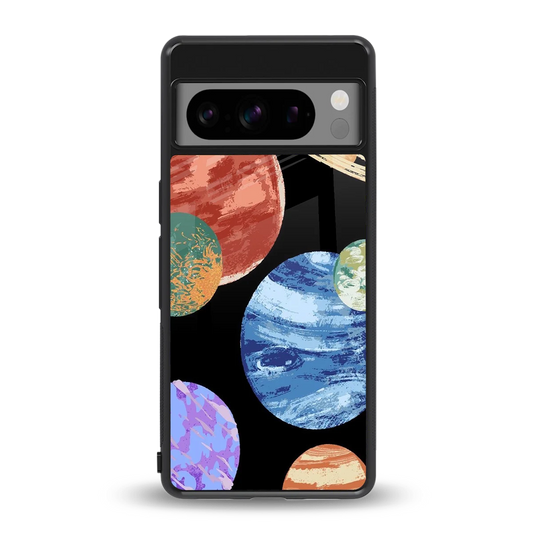 Planet Parade back phone cover | glass case for google pixel 8 pro
