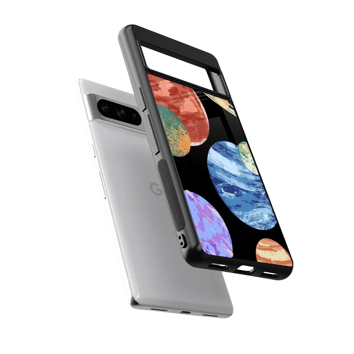 Planet Parade sleek google pixel 8 pro cover with tempered glass back and TPU edges