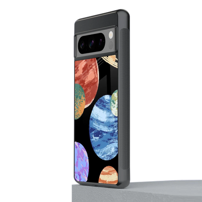 Planet Parade stylish phone case for google pixel 8 pro | glossy glass and slim fit