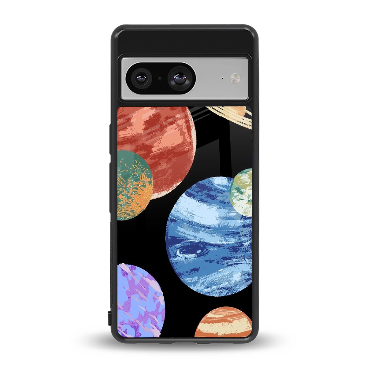 Planet Parade back phone cover | glass case for google pixel 8