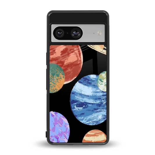 Planet Parade back phone cover | glass case for google pixel 8
