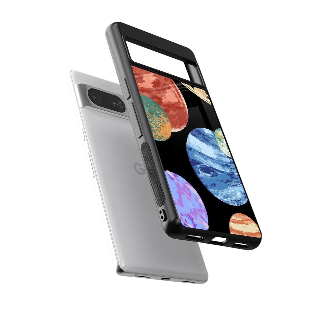 Planet Parade sleek google pixel 8 cover with tempered glass back and TPU edges