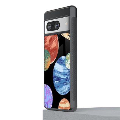 Planet Parade stylish phone case for google pixel 8 | glossy glass and slim fit