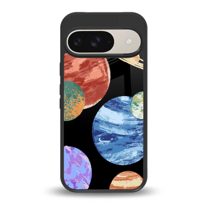 Planet Parade back phone cover | glass case for google pixel 9