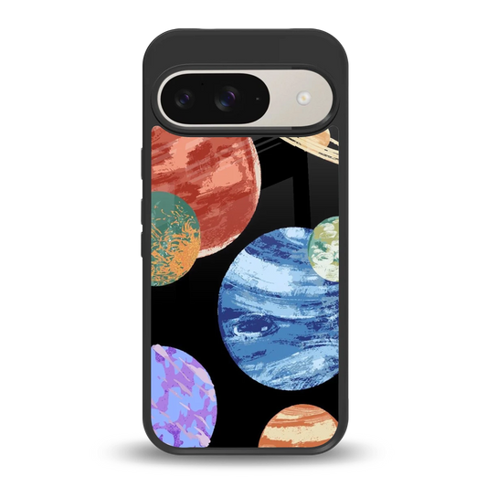 Planet Parade back phone cover | glass case for google pixel 9