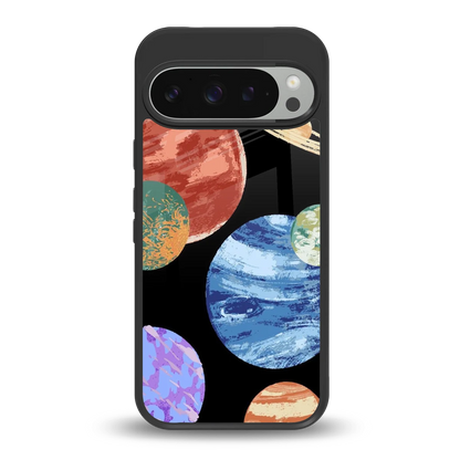 Planet Parade back phone cover | glass case for google pixel 9 pro