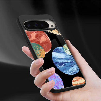 Planet Parade sleek google pixel 9 pro cover with tempered glass back and TPU edges