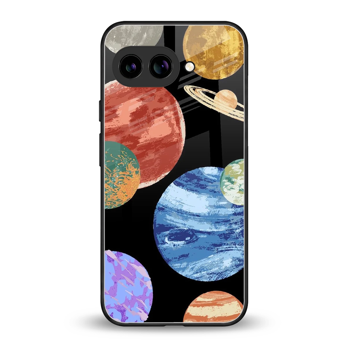 Planet Parade back phone cover | glass case for google pixel 10a